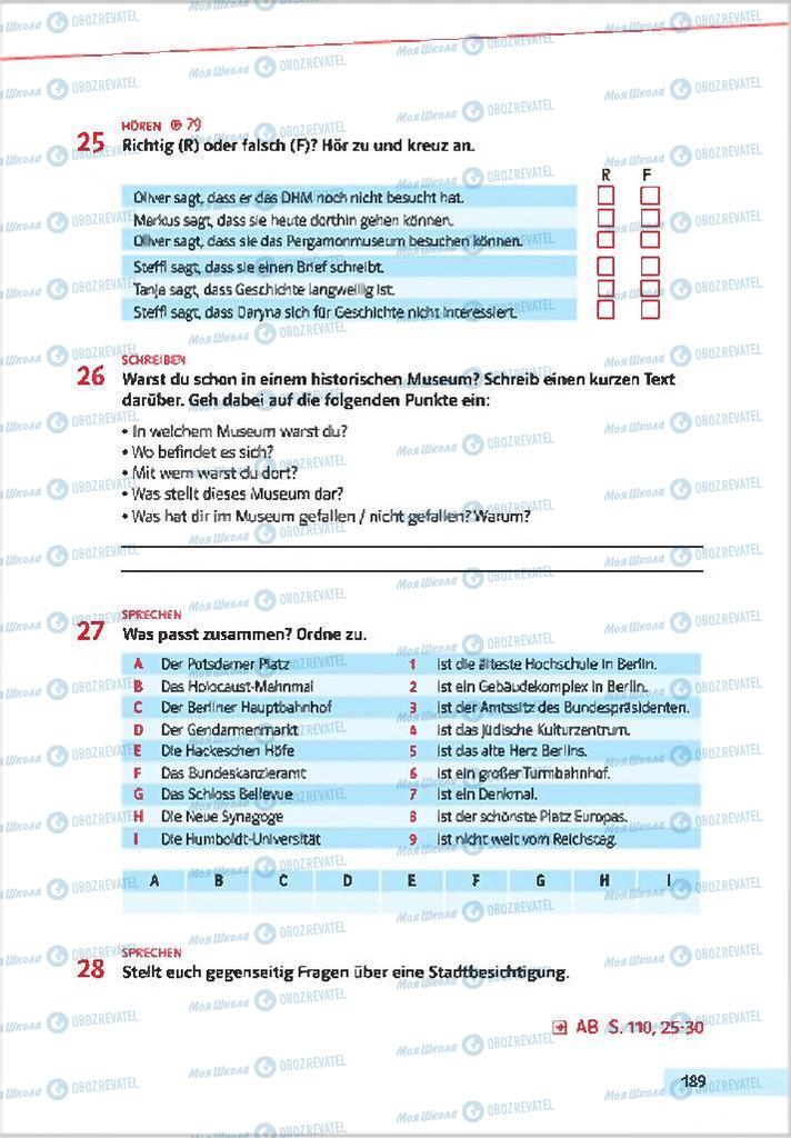 Підручники Німецька мова 7 клас сторінка 189