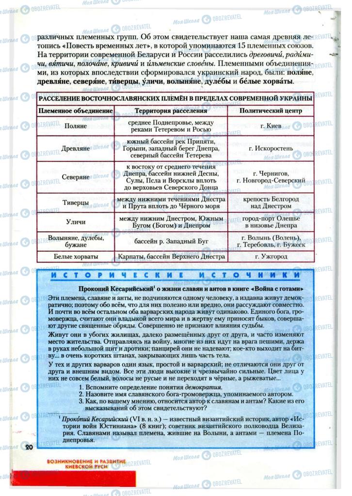 Підручники Історія України 7 клас сторінка 20