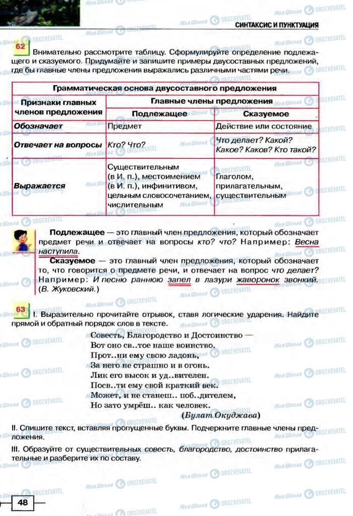 Підручники Російська мова 8 клас сторінка  48