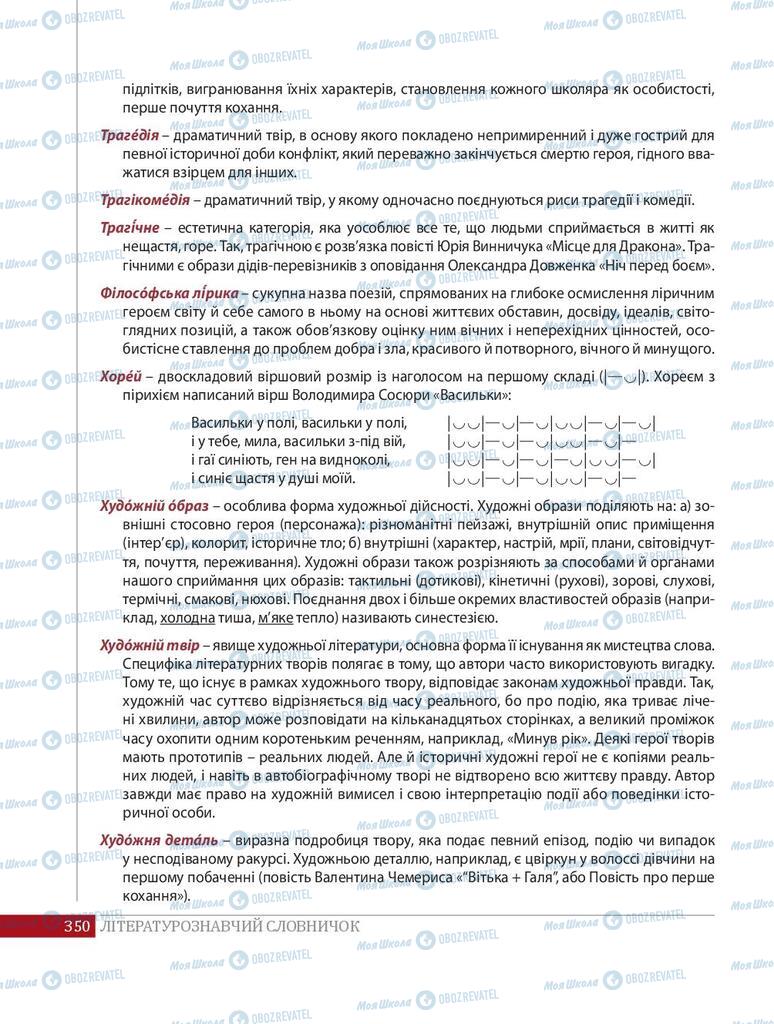 Підручники Українська література 8 клас сторінка  350