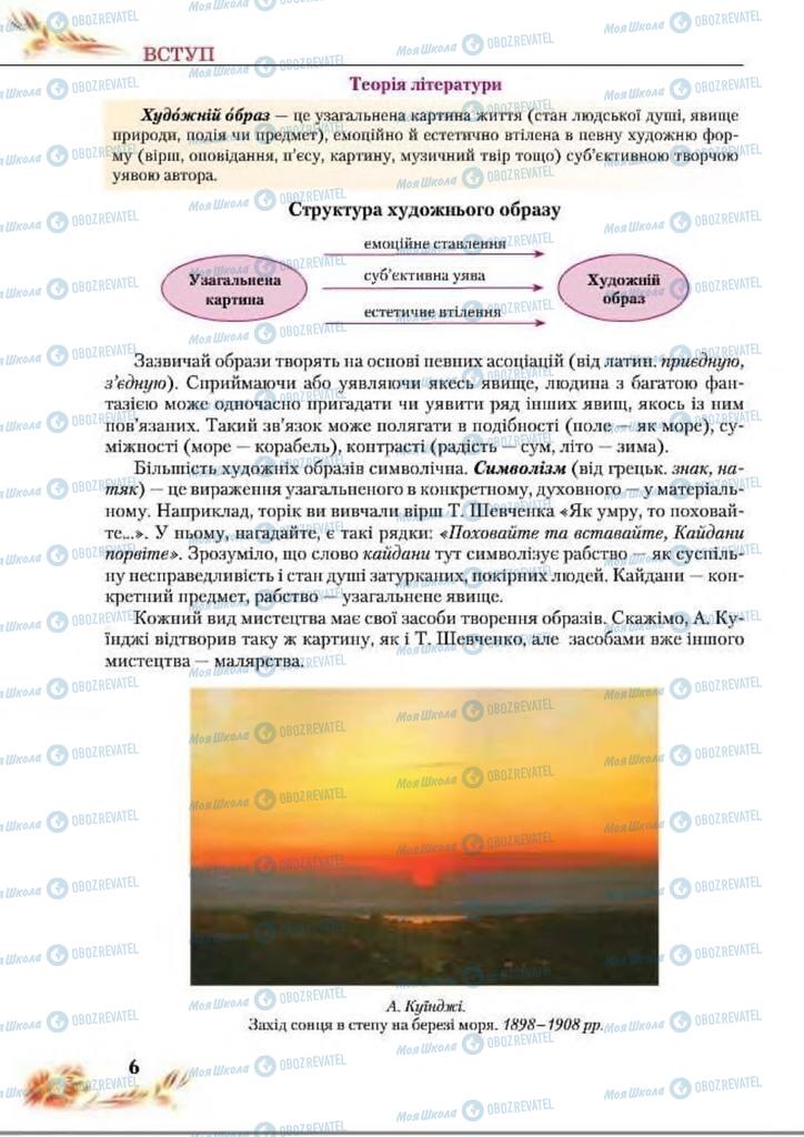 Підручники Українська література 8 клас сторінка  6