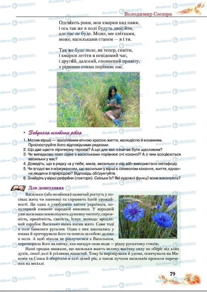 Підручники Українська література 8 клас сторінка  79