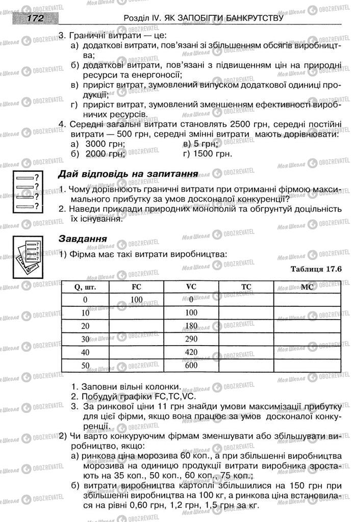 Підручники Економіка 8 клас сторінка 172