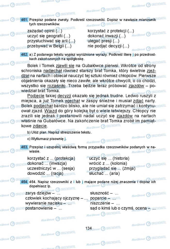 Підручники Польська мова 5 клас сторінка 134