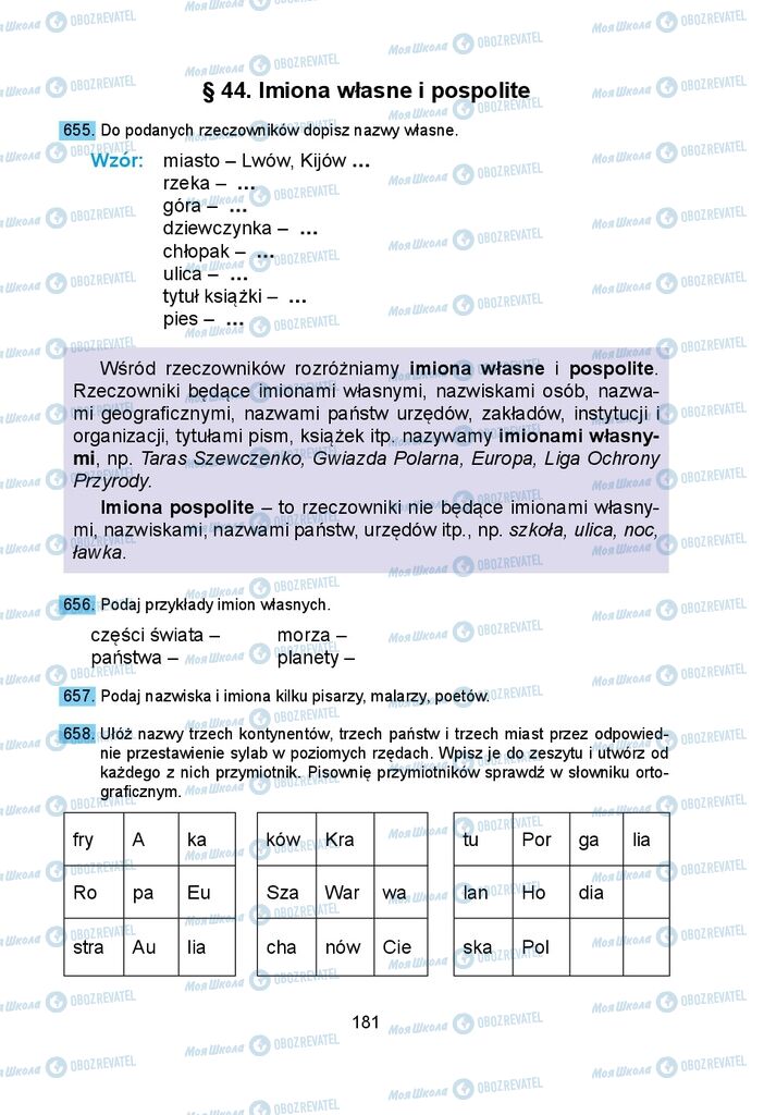 Підручники Польська мова 5 клас сторінка 181