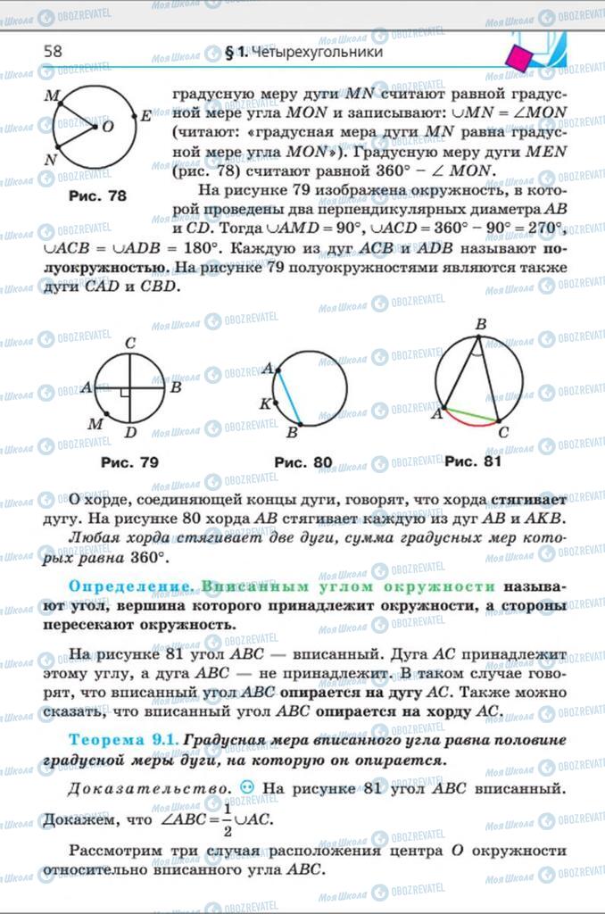 Підручники Геометрія 8 клас сторінка 58