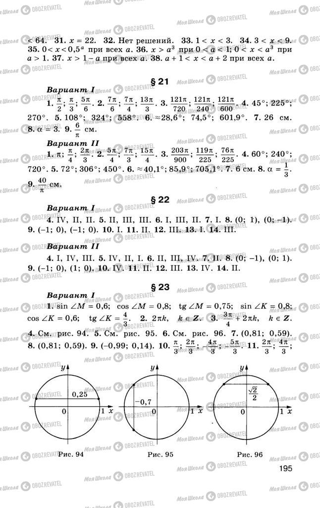 Підручники Алгебра 10 клас сторінка  195