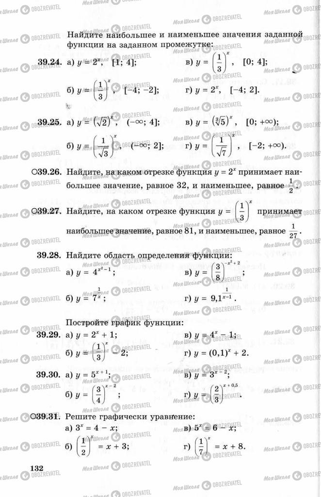 Підручники Алгебра 10 клас сторінка 132