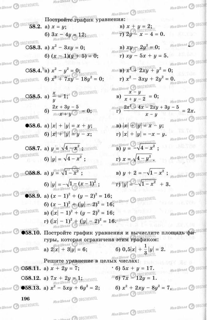 Підручники Алгебра 10 клас сторінка 196