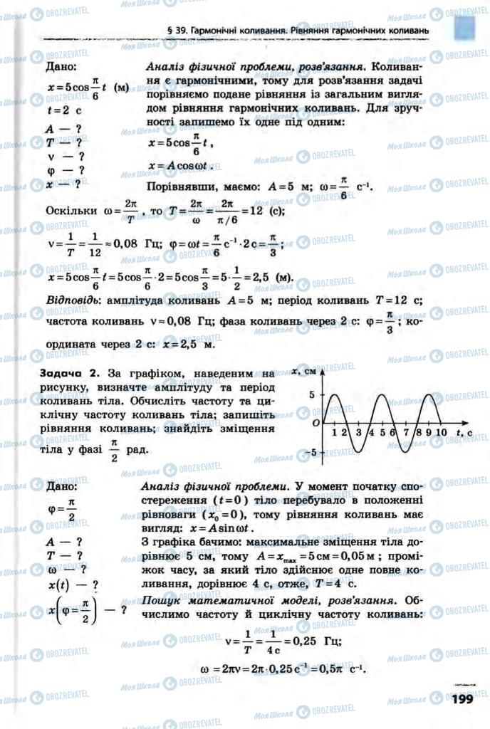 Підручники Фізика 10 клас сторінка  199