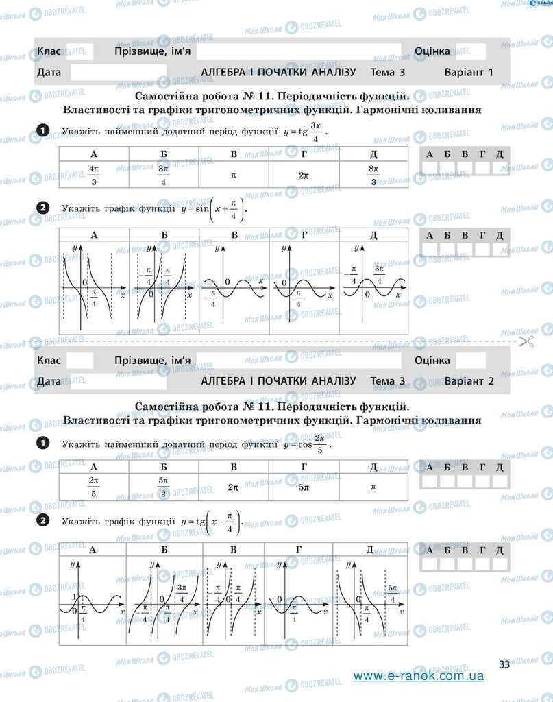 Підручники Алгебра 10 клас сторінка 33