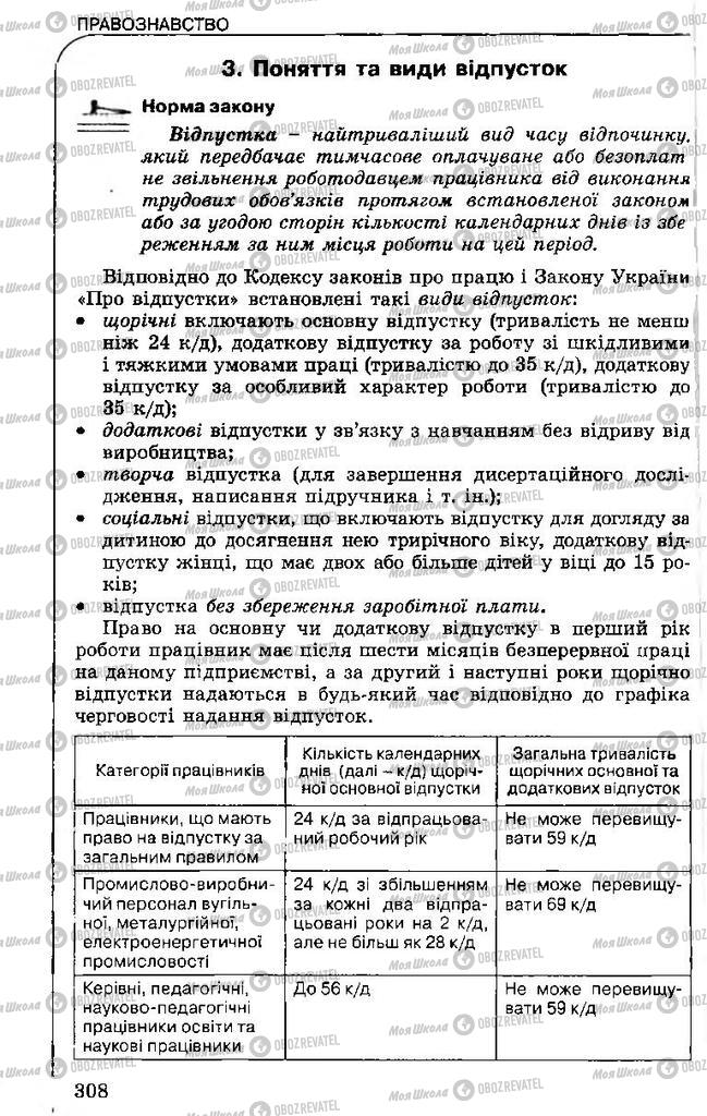 Підручники Правознавство 11 клас сторінка 308