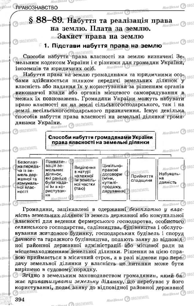 Підручники Правознавство 11 клас сторінка 394