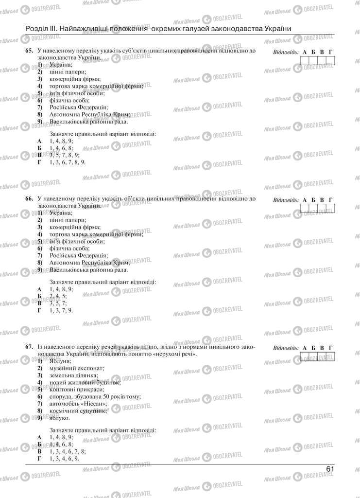 Учебники Правоведение 11 класс страница 61