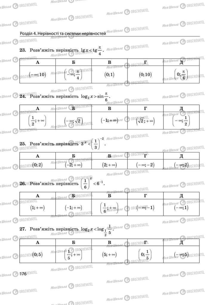 Підручники Математика 11 клас сторінка 176
