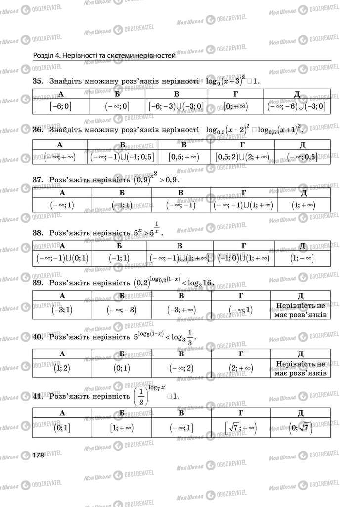 Учебники Математика 11 класс страница 178