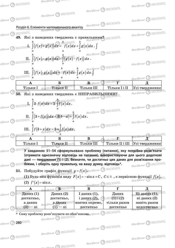 Учебники Математика 11 класс страница 280