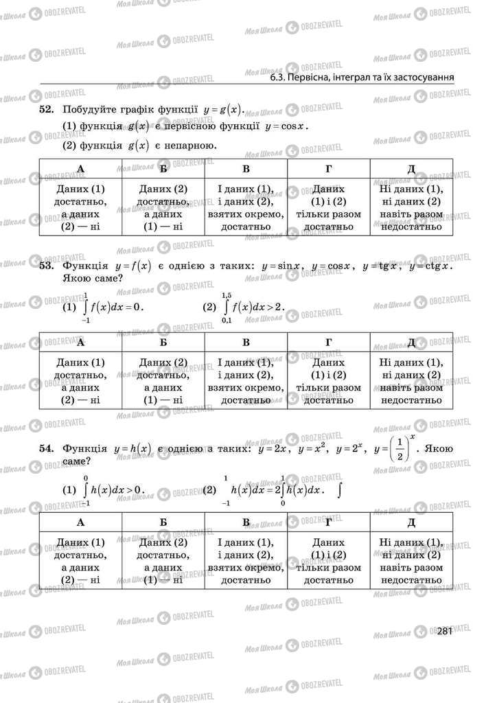 Учебники Математика 11 класс страница 281