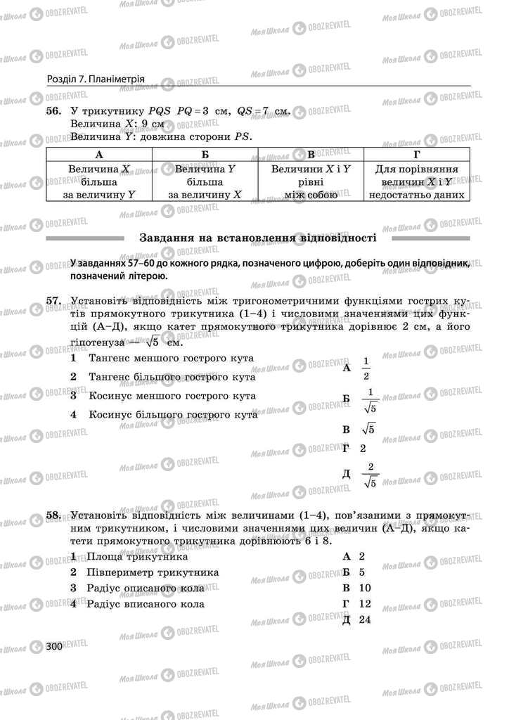 Підручники Математика 11 клас сторінка 300