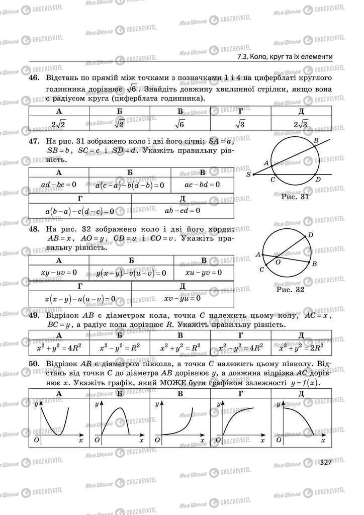 Підручники Математика 11 клас сторінка 327