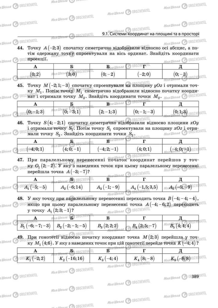 Підручники Математика 11 клас сторінка 389