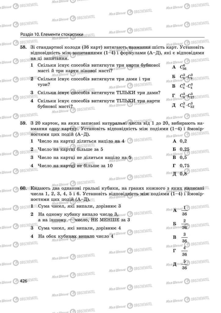 Підручники Математика 11 клас сторінка 426