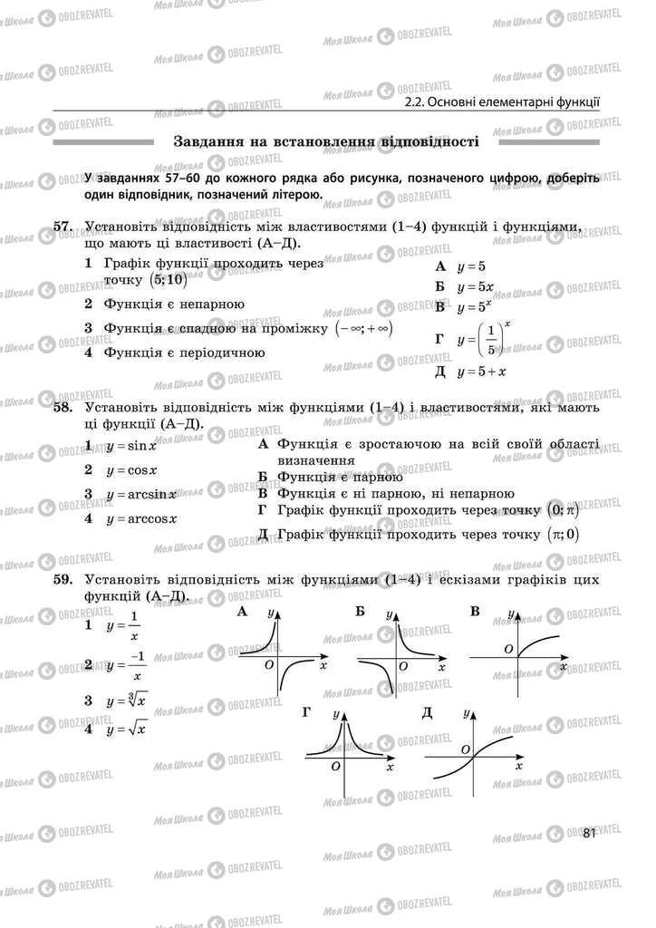 Підручники Математика 11 клас сторінка 81