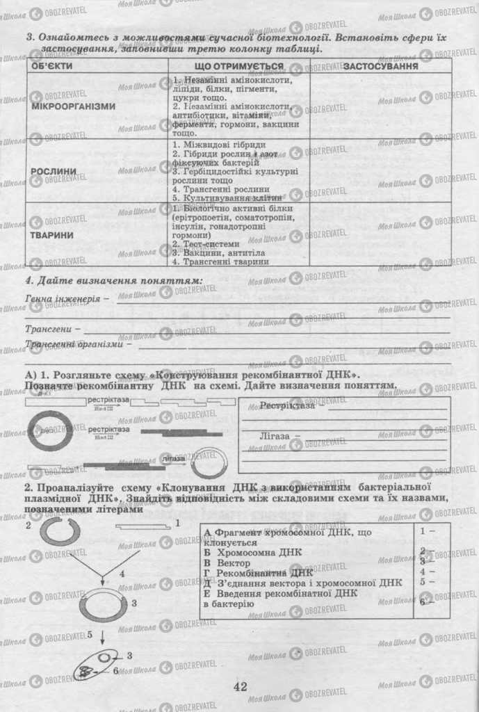 Підручники Біологія 11 клас сторінка 42