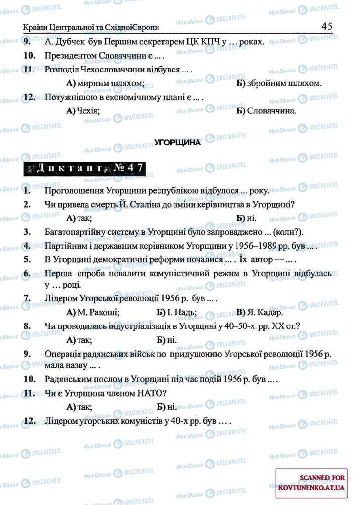 Підручники Всесвітня історія 11 клас сторінка 45