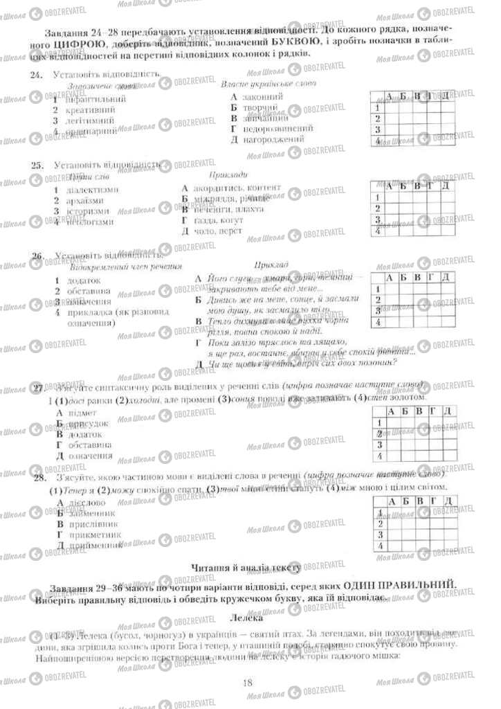 Учебники Укр мова 11 класс страница 18