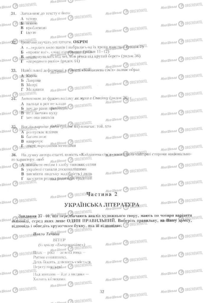 Учебники Укр мова 11 класс страница 32