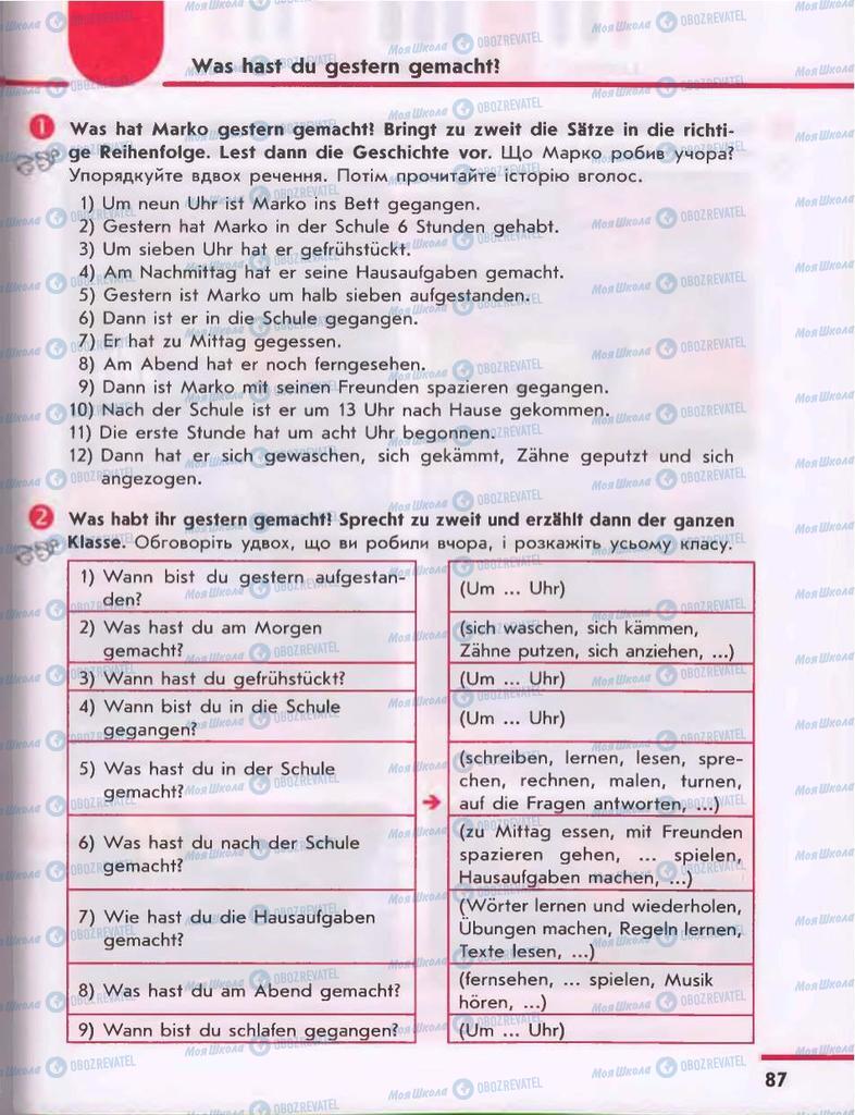 Підручники Німецька мова 6 клас сторінка 87