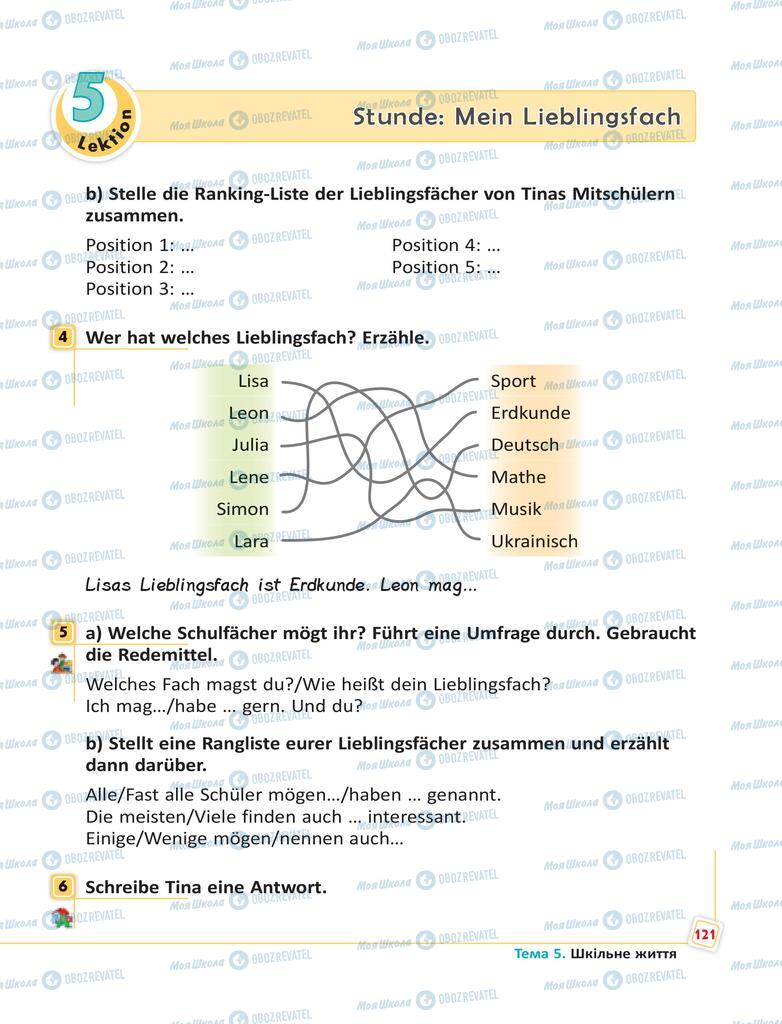 Підручники Німецька мова 6 клас сторінка 121