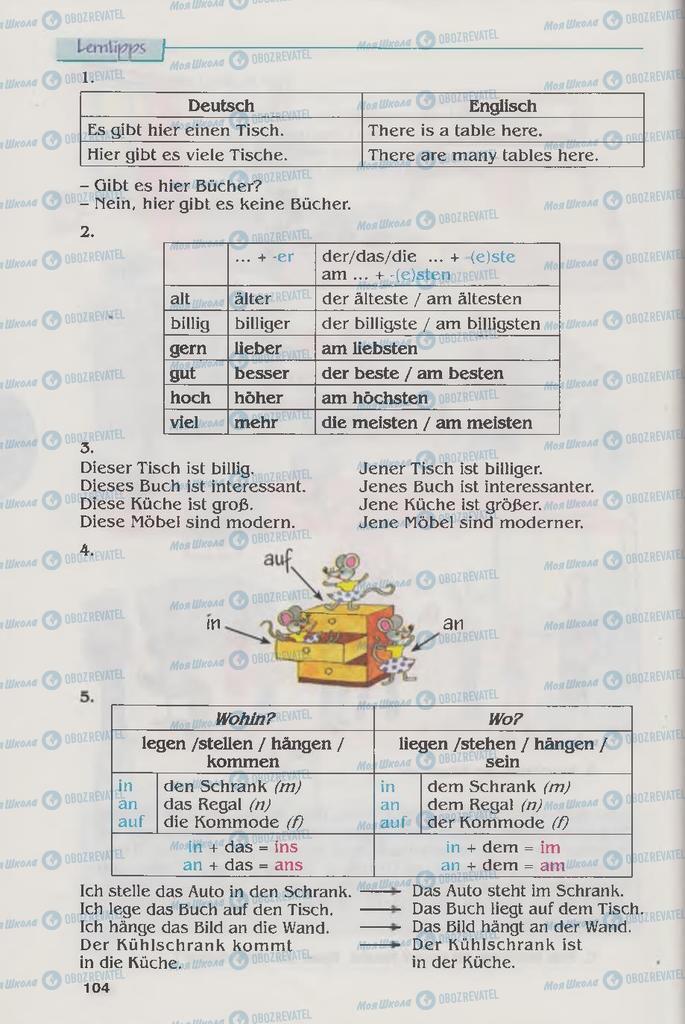 Підручники Німецька мова 6 клас сторінка 104