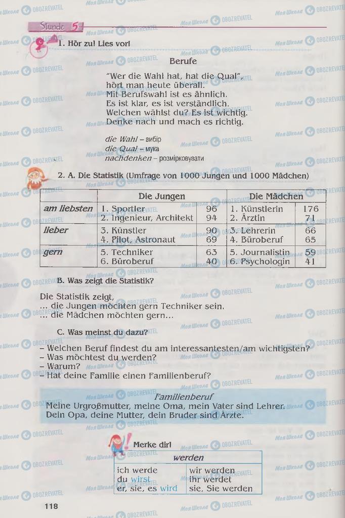 Учебники Немецкий язык 6 класс страница 118