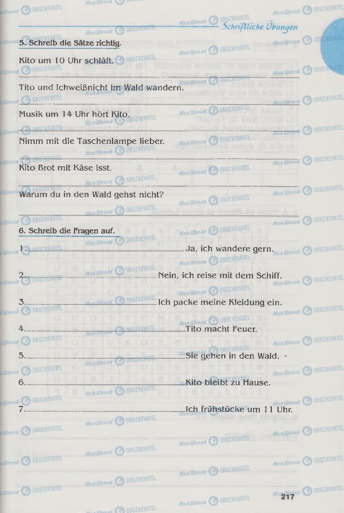 Учебники Немецкий язык 6 класс страница 217