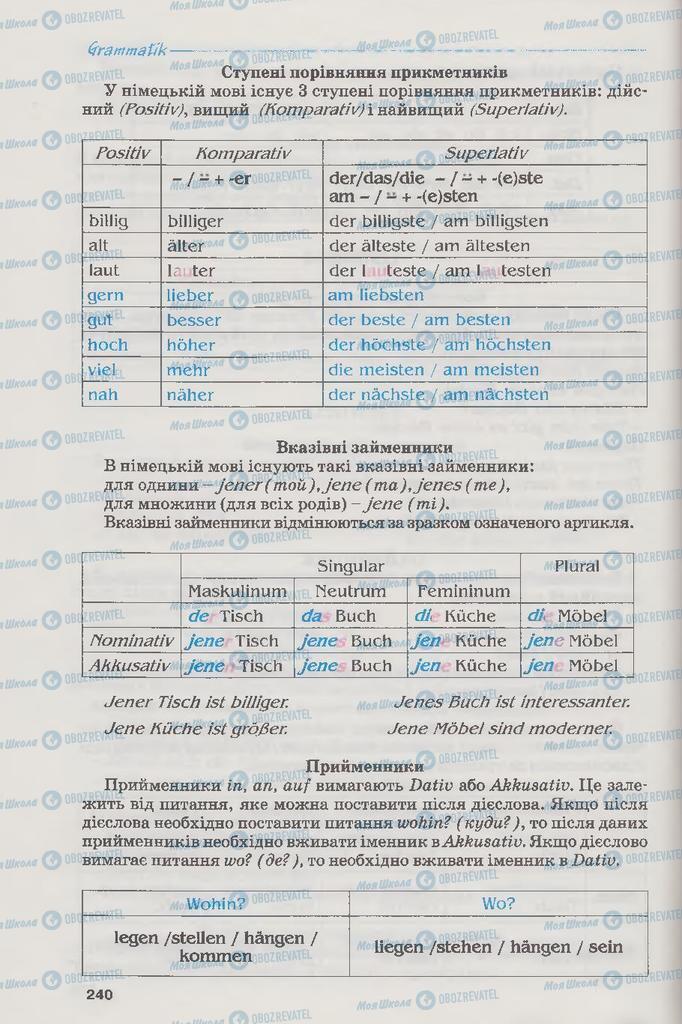 Підручники Німецька мова 6 клас сторінка 240