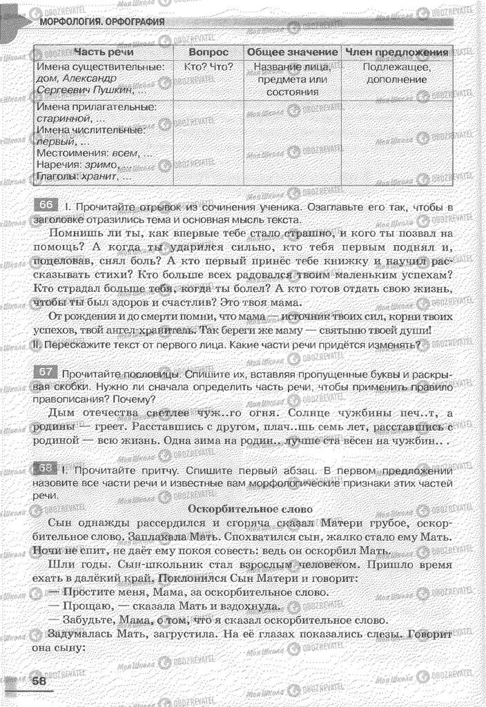 Учебники Русский язык 6 класс страница 58