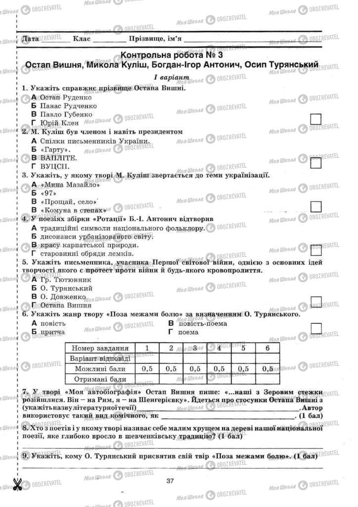 Підручники Українська література 11 клас сторінка  37