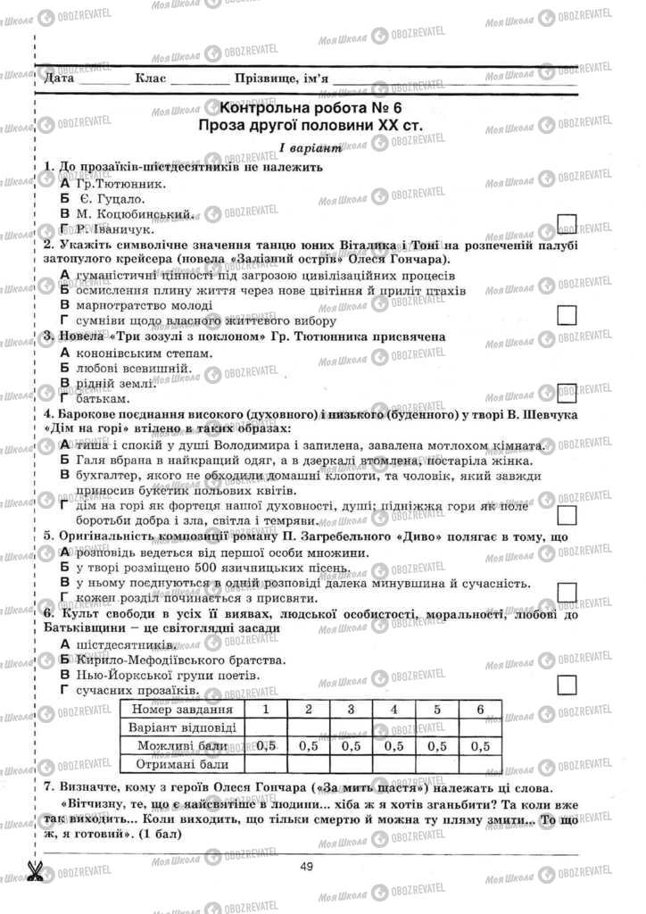 Підручники Українська література 11 клас сторінка  49