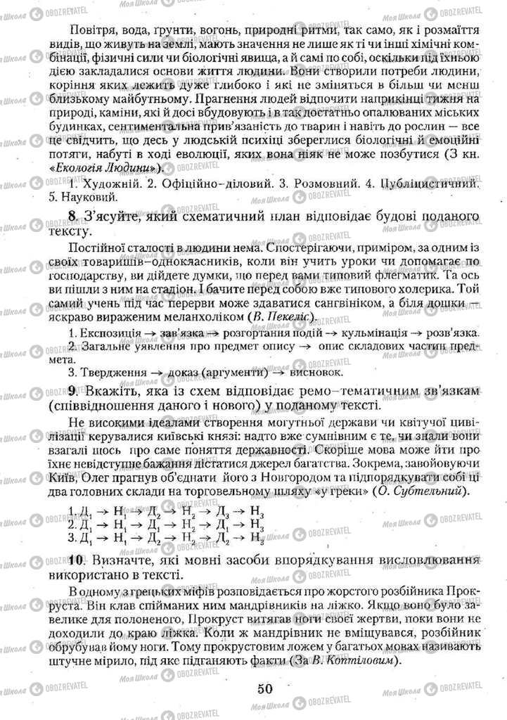Учебники Укр мова 11 класс страница 50