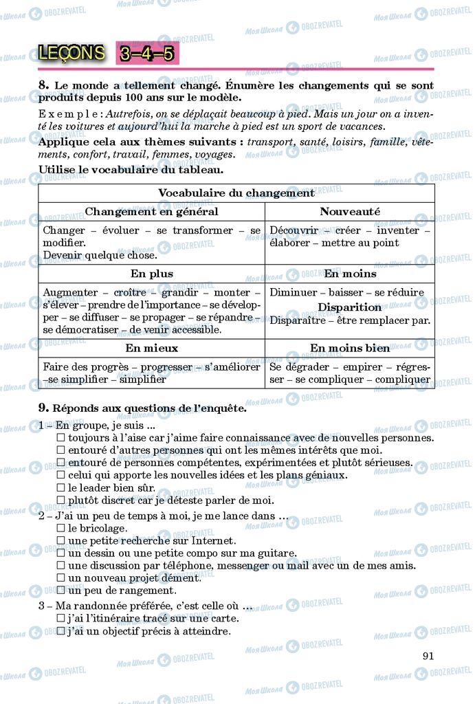 Підручники Французька мова 9 клас сторінка 91