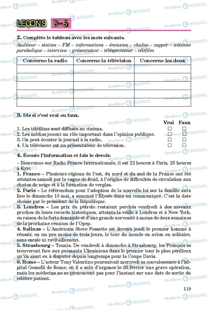 Учебники Французский язык 9 класс страница 119