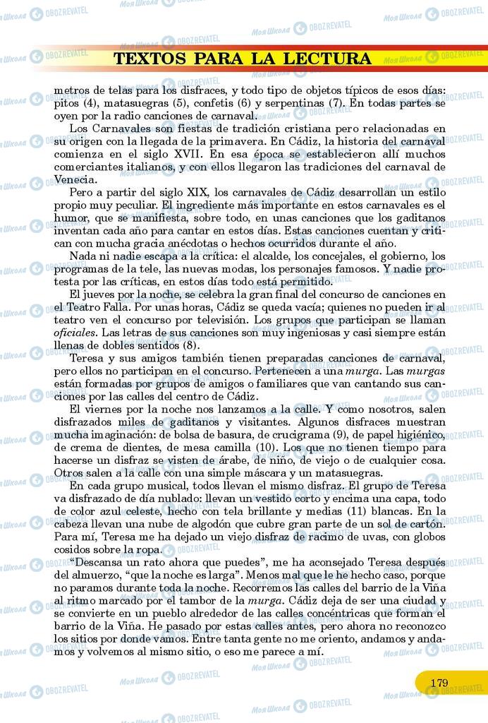 Підручники Іспанська мова 9 клас сторінка 179