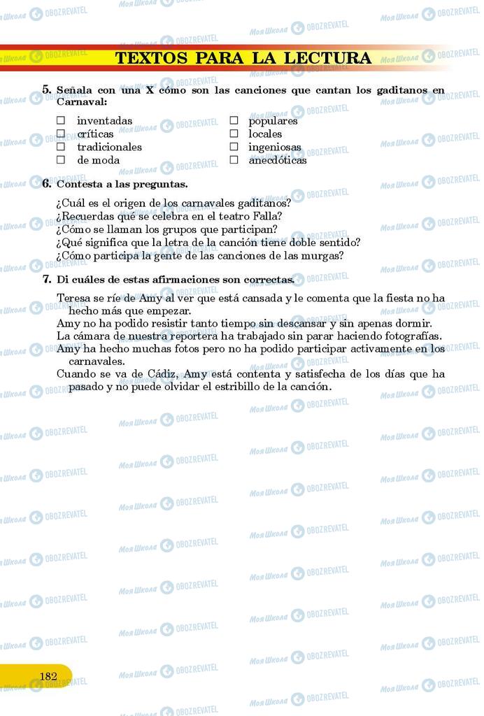 Підручники Іспанська мова 9 клас сторінка 182