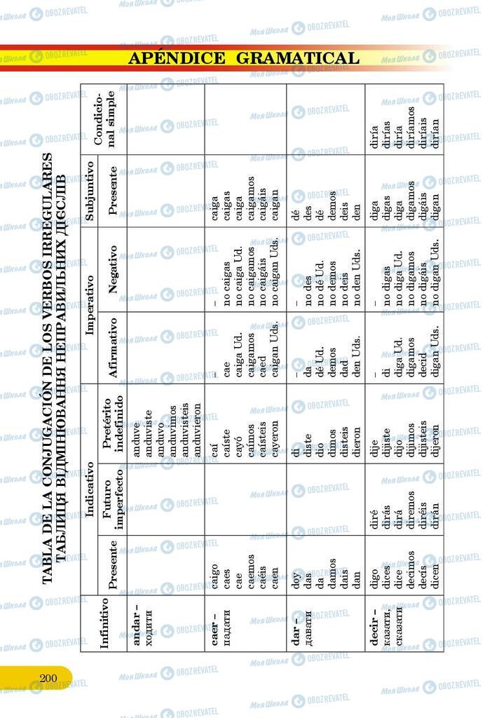 Підручники Іспанська мова 9 клас сторінка 200