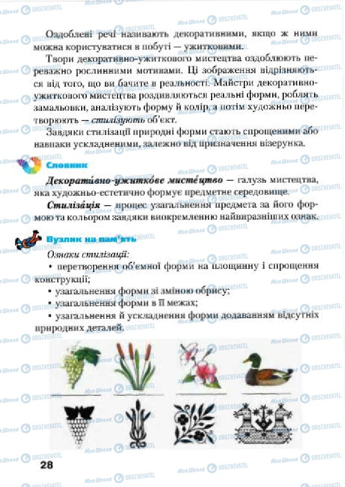 Підручники Образотворче мистецтво 4 клас сторінка  28