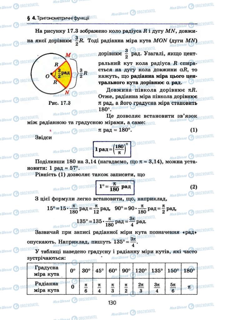 Підручники Алгебра 10 клас сторінка 130