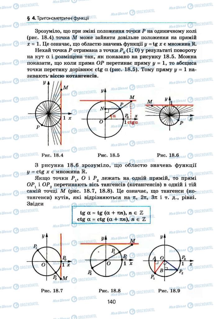 Підручники Алгебра 10 клас сторінка 140