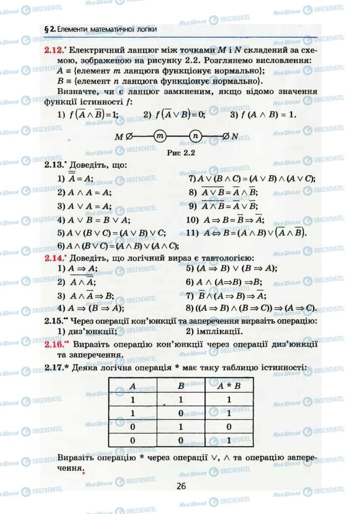 Підручники Алгебра 10 клас сторінка 26